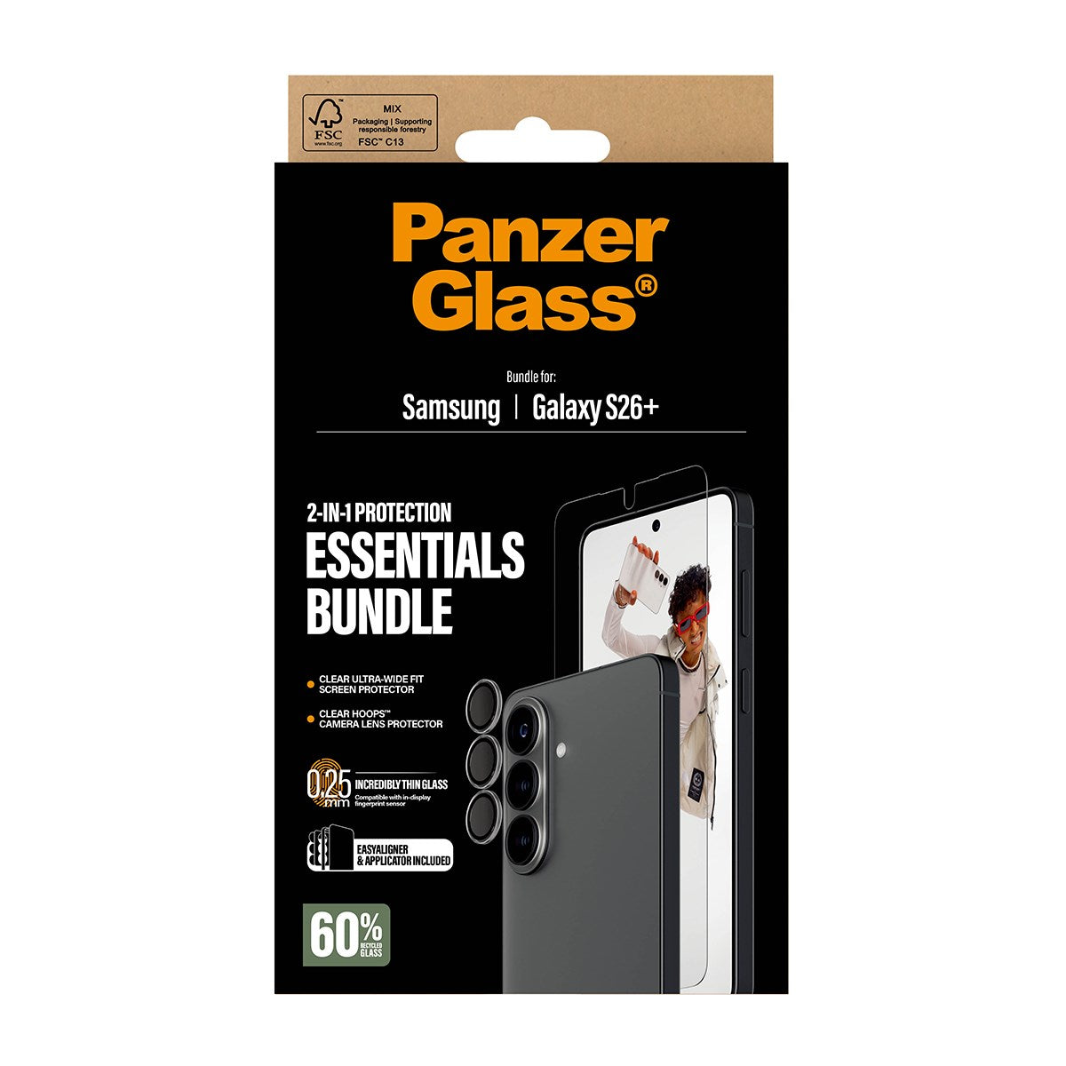 PanzerGlass® Hoops® 2-in-1 Pakke Samsung Galaxy S26+ | Ultra-Wide Fit